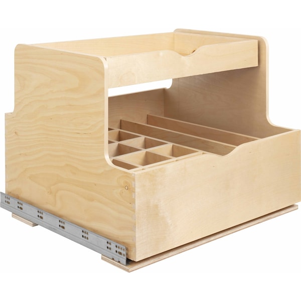 Hardware Resources 27In. Wood Rollout Bottle Double Drawer ROBTD27-WB - main